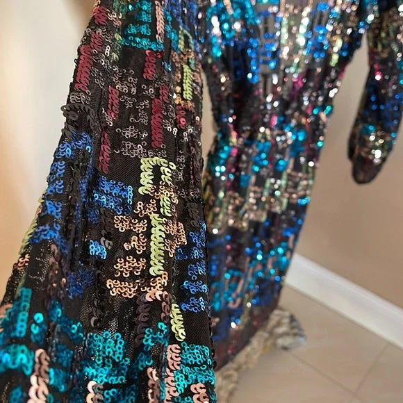 Zara Multicolor Sequence Dress Size Small - Picture 9 of 17